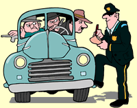policeman issuing traffic ticket clipart